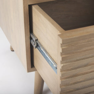 Mercana Sable Contemporary Mango Wood Side Table with Geometric Design and Practical Storage Solutions 69891