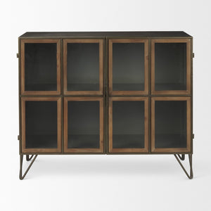 Mercana Pandora Rustic Two-Door Accent Cabinet with Antique Bronze Ironwork for Stylish Storage Solutions 69916