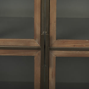 Mercana Pandora Rustic Two-Door Accent Cabinet with Antique Bronze Ironwork for Stylish Storage Solutions 69916