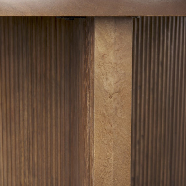 Mercana Enzo 32" Round Foyer Table with Fluted Wood Legs - Elegant Accent Table for Modern Spaces 69921