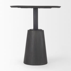 Mercana Maxwell Modern Bistro Table - Stylish Round Mango Wood Top with Black Iron Pedestal for Compact Spaces 32" Black-Brown Wood Top | Black Metal Base 69926-AB