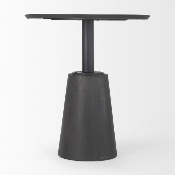 Mercana Maxwell Modern Bistro Table - Stylish Round Mango Wood Top with Black Iron Pedestal for Compact Spaces 32" Black-Brown Wood Top | Black Metal Base 69926-AB