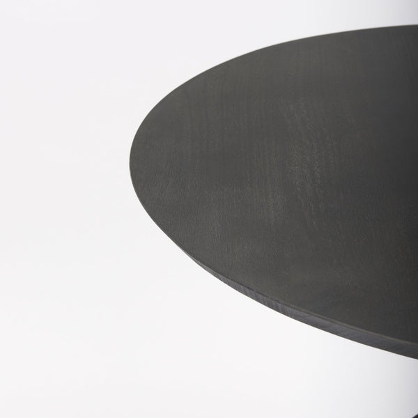 Mercana Maxwell Modern Bistro Table - Stylish Round Mango Wood Top with Black Iron Pedestal for Compact Spaces 32" Black-Brown Wood Top | Black Metal Base 69926-AB