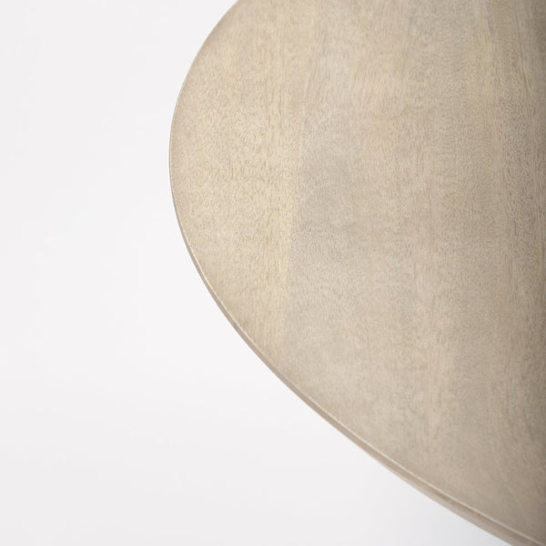 Mercana Maxwell Modern Bistro Table - Stylish Round Mango Wood Top with Black Iron Pedestal for Compact Spaces 32" Lt Wood Top | Gold Metal/Lt Wood Base 69927-AB