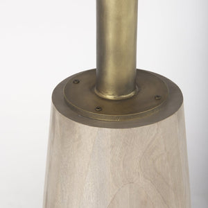 Mercana Maxwell Modern Bistro Table - Stylish Round Mango Wood Top with Black Iron Pedestal for Compact Spaces 32" Lt Wood Top | Gold Metal/Lt Wood Base 69927-AB