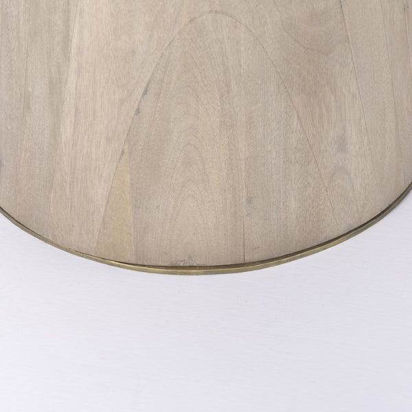 Mercana Maxwell Modern Bistro Table - Stylish Round Mango Wood Top with Black Iron Pedestal for Compact Spaces 32" Lt Wood Top | Gold Metal/Lt Wood Base 69927-AB