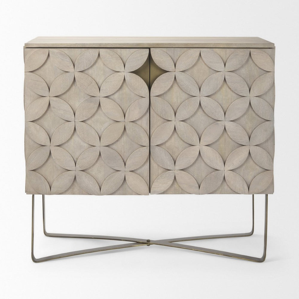 Mercana Excelsior Glamorous Accent Cabinet with Sculptural Star-in-Circle Design for Modern Living Spaces 69929