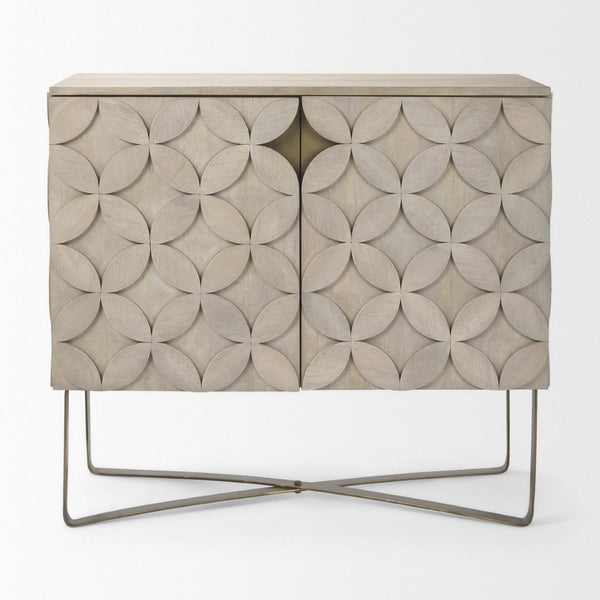 Mercana Excelsior Glamorous Accent Cabinet with Sculptural Star-in-Circle Design for Modern Living Spaces 69929