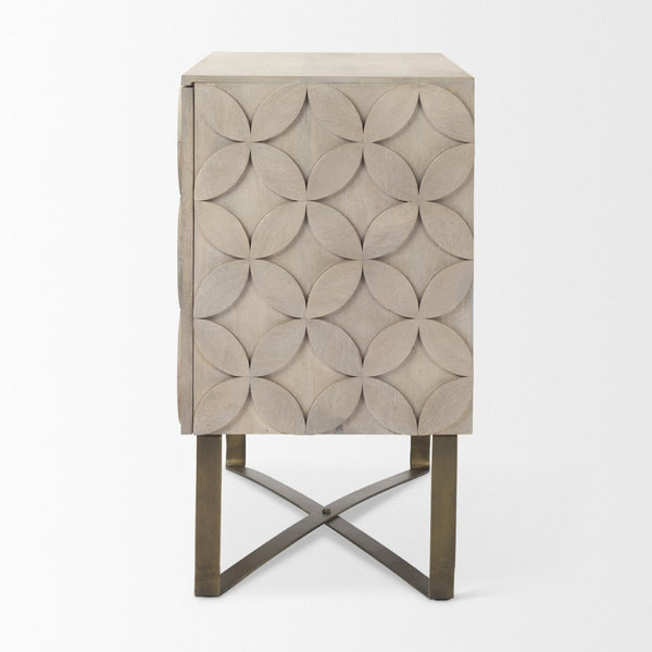 Mercana Excelsior Glamorous Accent Cabinet with Sculptural Star-in-Circle Design for Modern Living Spaces 69929