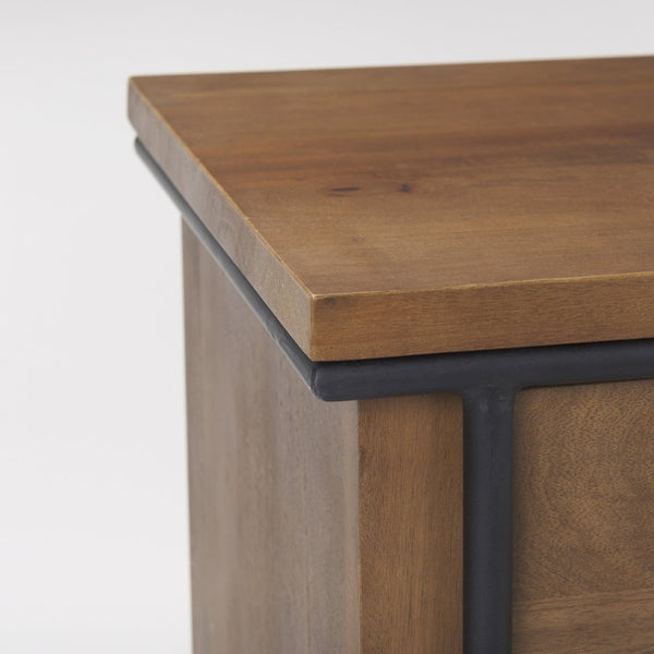 Mercana Maddox Industrial Two-Door Accent Cabinet with Solid Construction and Cable Portal for Modern Homes 69930