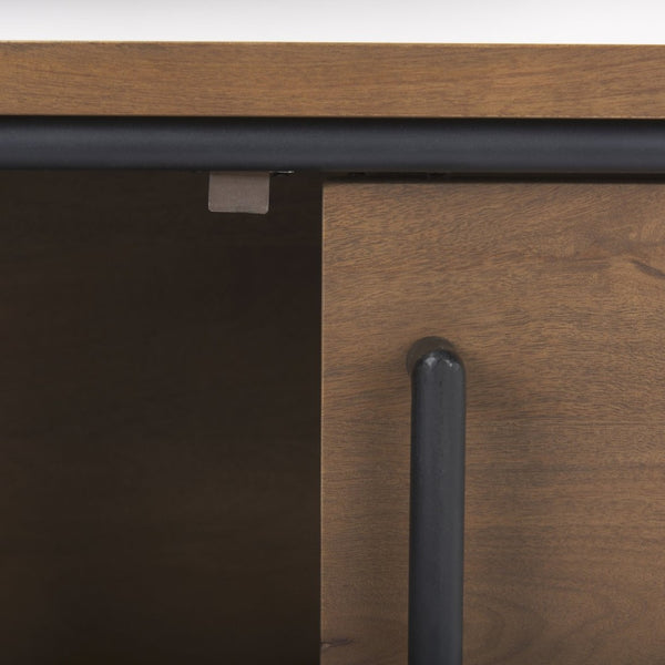 Mercana Maddox Industrial Two-Door Accent Cabinet with Solid Construction and Cable Portal for Modern Homes 69930