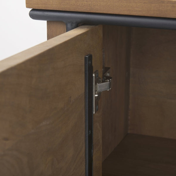 Mercana Maddox Industrial Two-Door Accent Cabinet with Solid Construction and Cable Portal for Modern Homes 69930