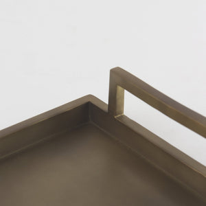 Mercana Shay Aluminium Tray - Chic Matte Gold Accent for Modern Tabletop Decor and Versatile Organization Small | 9.5" L 69946