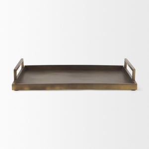 Mercana Shay Aluminium Tray - Chic Matte Gold Accent for Modern Tabletop Decor and Versatile Organization Large | 22" L 69948
