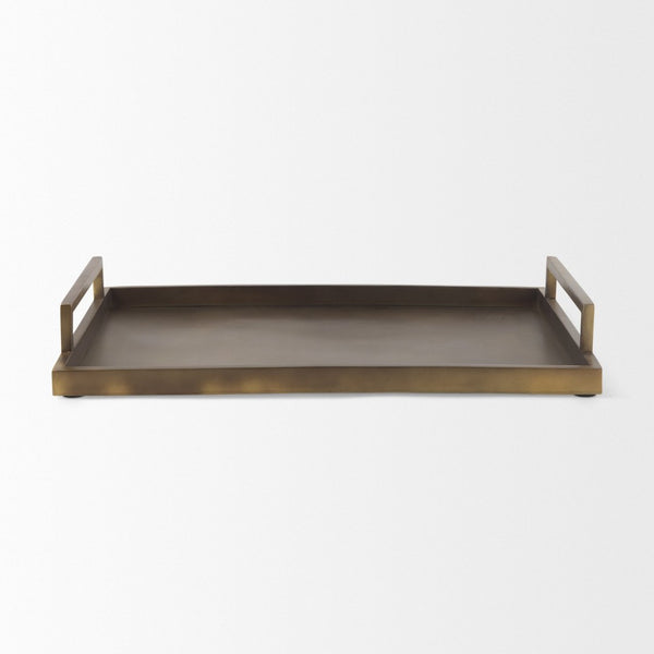 Mercana Shay Aluminium Tray - Chic Matte Gold Accent for Modern Tabletop Decor and Versatile Organization Large | 22" L 69948
