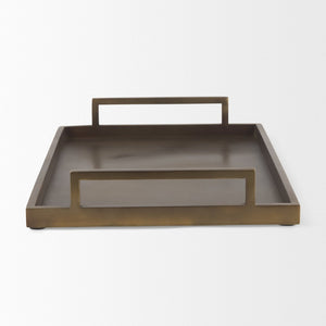 Mercana Shay Aluminium Tray - Chic Matte Gold Accent for Modern Tabletop Decor and Versatile Organization Large | 22" L 69948