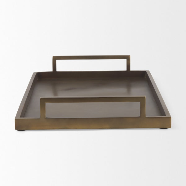 Mercana Shay Aluminium Tray - Chic Matte Gold Accent for Modern Tabletop Decor and Versatile Organization Large | 22" L 69948