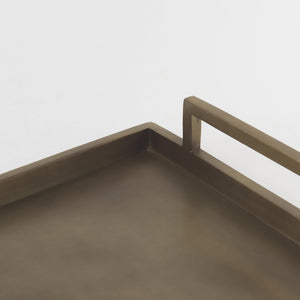 Mercana Shay Aluminium Tray - Chic Matte Gold Accent for Modern Tabletop Decor and Versatile Organization Large | 22" L 69948