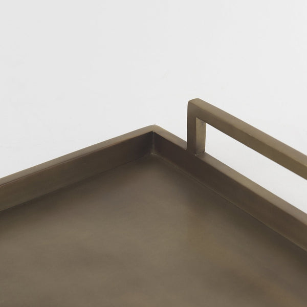 Mercana Shay Aluminium Tray - Chic Matte Gold Accent for Modern Tabletop Decor and Versatile Organization Large | 22" L 69948