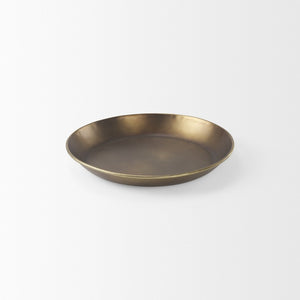 Mercana Eagan Elegant Burnished Brass Tray - Stylish Aluminum Centerpiece for Modern Home Décor & Organization Brass Aluminium |  16.0L 69949