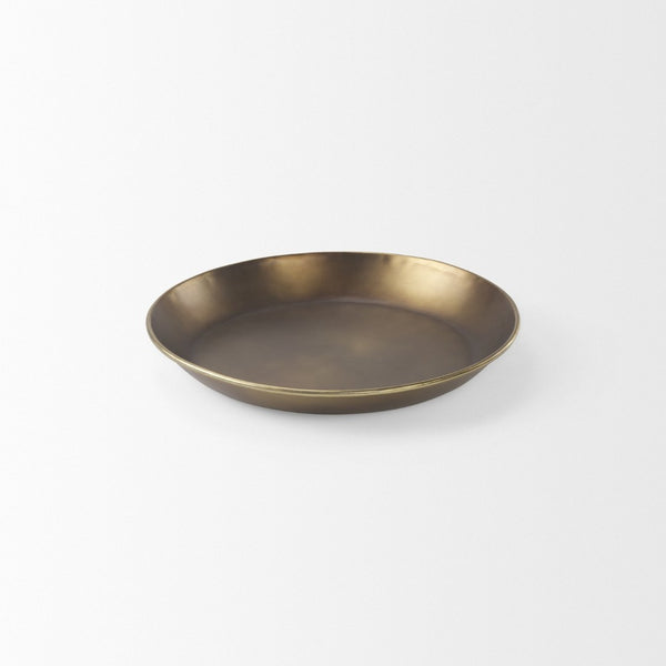 Mercana Eagan Elegant Burnished Brass Tray - Stylish Aluminum Centerpiece for Modern Home Décor & Organization Brass Aluminium |  16.0L 69949