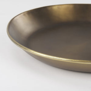 Mercana Eagan Elegant Burnished Brass Tray - Stylish Aluminum Centerpiece for Modern Home Décor & Organization Brass Aluminium |  16.0L 69949
