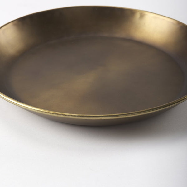 Mercana Eagan Elegant Burnished Brass Tray - Stylish Aluminum Centerpiece for Modern Home Décor & Organization Brass Aluminium |  16.0L 69949