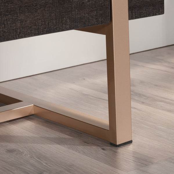 English Elm Credenza, Sleek Black Finish With Gold Base - Stylish Storage For Tvs Up To 65" In Living Rooms & Offices B356P367863