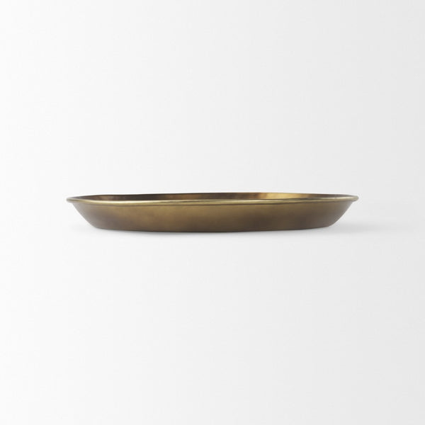 Mercana Eagan Elegant Burnished Brass Tray - Stylish Aluminum Centerpiece for Modern Home Décor & Organization Brass Aluminium |  20.0L 69950
