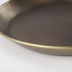 Mercana Eagan Elegant Burnished Brass Tray - Stylish Aluminum Centerpiece for Modern Home Décor & Organization Brass Aluminium |  20.0L 69950
