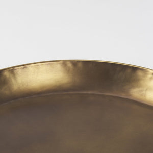 Mercana Eagan Elegant Burnished Brass Tray - Stylish Aluminum Centerpiece for Modern Home Décor & Organization Brass Aluminium | 24.0L 69951