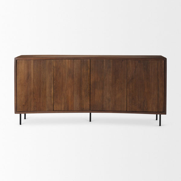 Mercana Lance Solid Wood Sideboard with Curved Design, Ample Storage, and Contemporary Style for Modern Spaces 69960