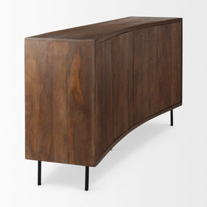 Mercana Lance Solid Wood Sideboard with Curved Design, Ample Storage, and Contemporary Style for Modern Spaces 69960