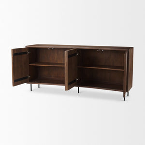 Mercana Lance Solid Wood Sideboard with Curved Design, Ample Storage, and Contemporary Style for Modern Spaces 69960