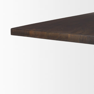 Mercana Viktor 55"L Solid Mango Wood Coffee Table - Scandinavian Design with Elongated Oval Top & T-Legs Dark Brown Wood | 55L 69963