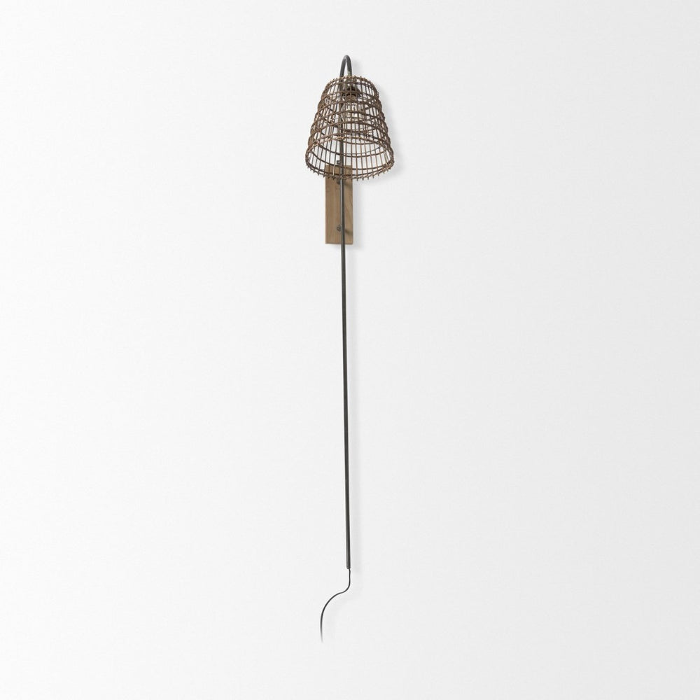 Mercana Kiley Modern Industrial Wall Sconce with Cozy Brown Shade for Ambient Illumination in Any Room 70045