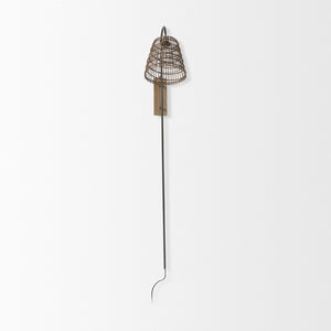 Mercana Kiley Modern Industrial Wall Sconce with Cozy Brown Shade for Ambient Illumination in Any Room 70045
