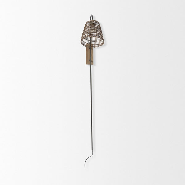 Mercana Kiley Modern Industrial Wall Sconce with Cozy Brown Shade for Ambient Illumination in Any Room 70045