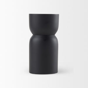 Mercana Malta Aluminum Candle Holder - Modern Dark Gold Accent for Elegant Home Decor and Tabletop Display Black Metal | 5" 70059