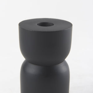 Mercana Malta Aluminum Candle Holder - Modern Dark Gold Accent for Elegant Home Decor and Tabletop Display Black Metal | 5" 70059