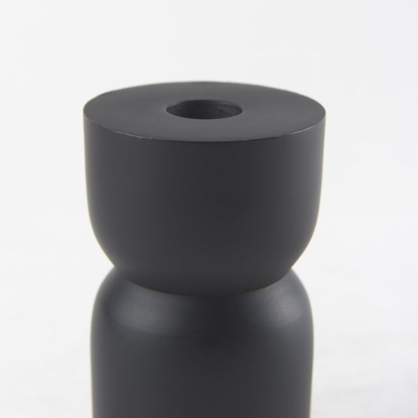 Mercana Malta Aluminum Candle Holder - Modern Dark Gold Accent for Elegant Home Decor and Tabletop Display Black Metal | 5" 70059