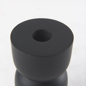 Mercana Malta Aluminum Candle Holder - Modern Dark Gold Accent for Elegant Home Decor and Tabletop Display Black Metal | 5" 70059