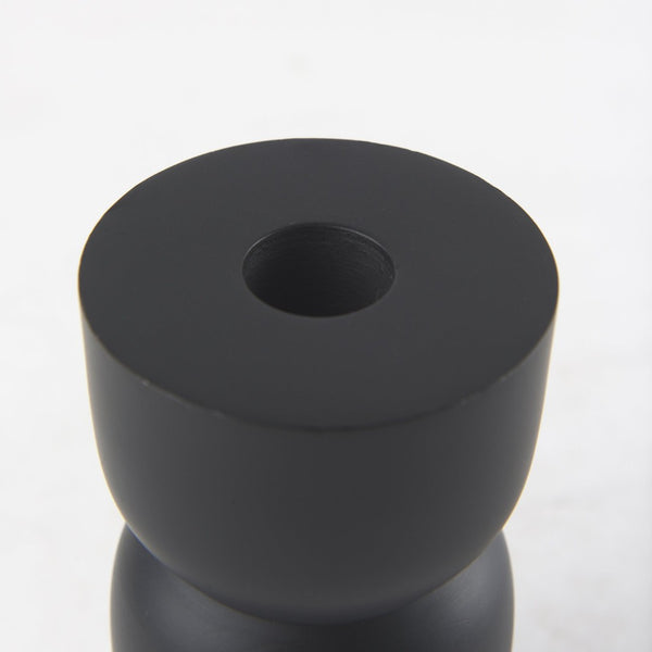 Mercana Malta Aluminum Candle Holder - Modern Dark Gold Accent for Elegant Home Decor and Tabletop Display Black Metal | 5" 70059