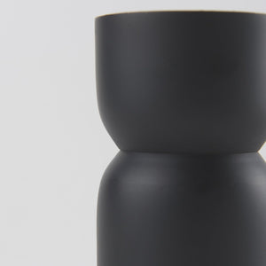 Mercana Malta Aluminum Candle Holder - Modern Dark Gold Accent for Elegant Home Decor and Tabletop Display Black Metal | 5" 70059