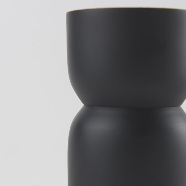 Mercana Malta Aluminum Candle Holder - Modern Dark Gold Accent for Elegant Home Decor and Tabletop Display Black Metal | 5" 70059