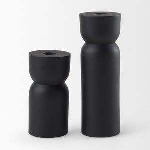 Mercana Malta Aluminum Candle Holder - Modern Dark Gold Accent for Elegant Home Decor and Tabletop Display Black Metal | 5" 70059