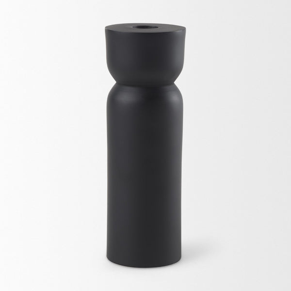 Mercana Malta Aluminum Candle Holder - Modern Dark Gold Accent for Elegant Home Decor and Tabletop Display Black Metal | 7.5" 70060