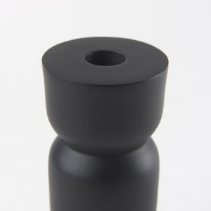 Mercana Malta Aluminum Candle Holder - Modern Dark Gold Accent for Elegant Home Decor and Tabletop Display Black Metal | 7.5" 70060