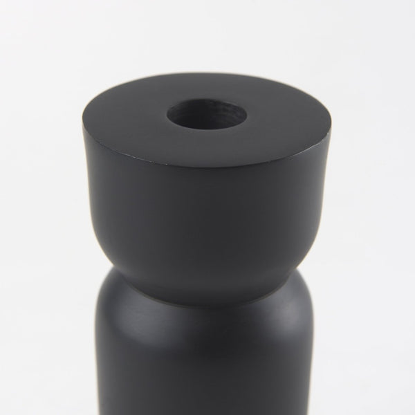 Mercana Malta Aluminum Candle Holder - Modern Dark Gold Accent for Elegant Home Decor and Tabletop Display Black Metal | 7.5" 70060