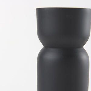 Mercana Malta Aluminum Candle Holder - Modern Dark Gold Accent for Elegant Home Decor and Tabletop Display Black Metal | 7.5" 70060